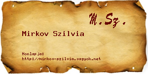 Mirkov Szilvia névjegykártya